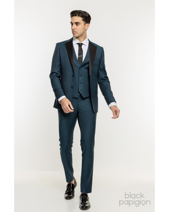 Κοστούμι Guy Laroche Homme πετρόλ SLIM FIT