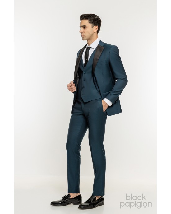 Κοστούμι Guy Laroche Homme πετρόλ SLIM FIT