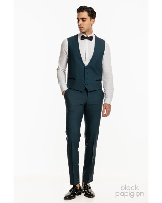 Κοστούμι Guy Laroche Homme πετρόλ SLIM FIT