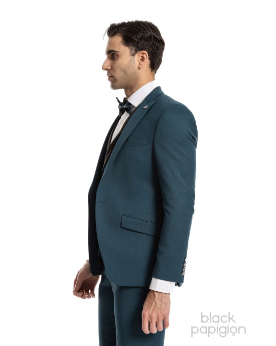 Κοστούμι 19V69 Italia Versace Abbigliamento Alfredo πετρόλ SLIM FIT